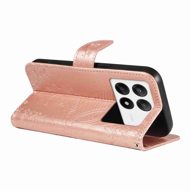 For Xiaomi Redmi K70E Swallowtail Butterfly Embossed Leather Phone Case