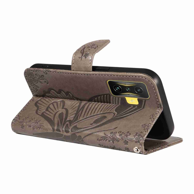 For Xiaomi Redmi K50 Gaming Swallowtail Butterfly Embossed Leather Phone Case