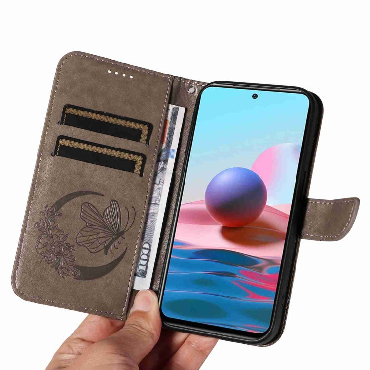 For Xiaomi Redmi Note 10 4G / 10S Swallowtail Butterfly Embossed Leather Phone Case