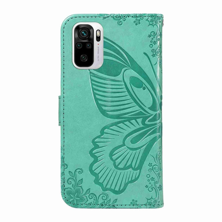 For Xiaomi Redmi Note 10 4G / 10S Swallowtail Butterfly Embossed Leather Phone Case