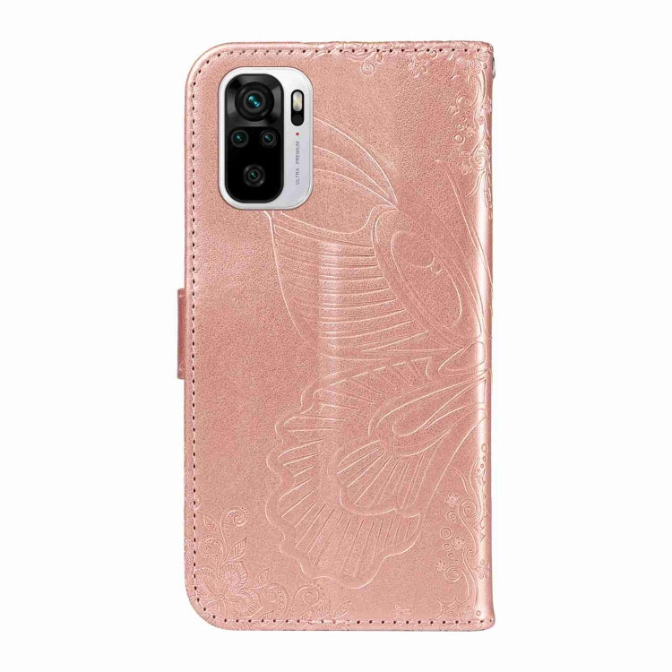 For Xiaomi Redmi Note 10 4G / 10S Swallowtail Butterfly Embossed Leather Phone Case