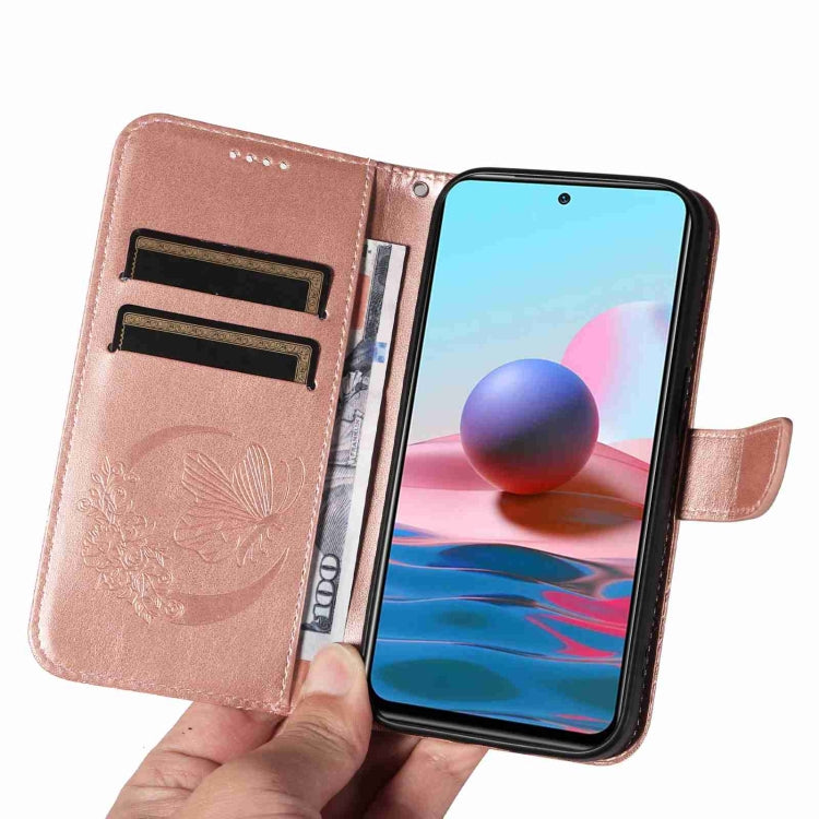 For Xiaomi Redmi Note 10 4G / 10S Swallowtail Butterfly Embossed Leather Phone Case