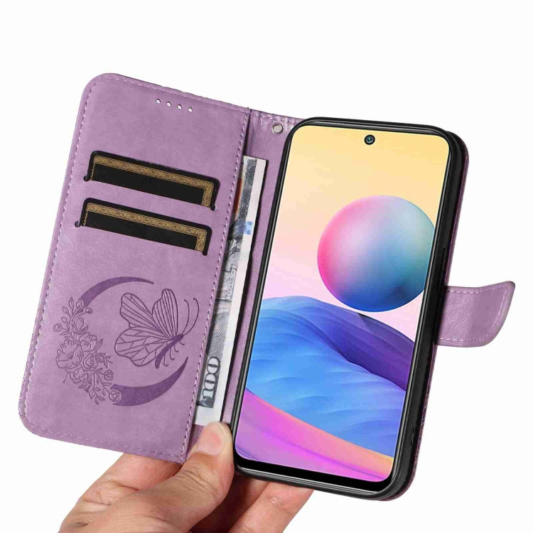For Xiaomi Redmi Note 10 5G / 10T Swallowtail Butterfly Embossed Leather Phone Case