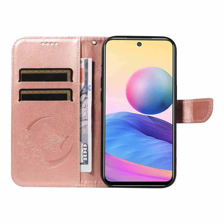 For Xiaomi Redmi Note 10 5G / 10T Swallowtail Butterfly Embossed Leather Phone Case