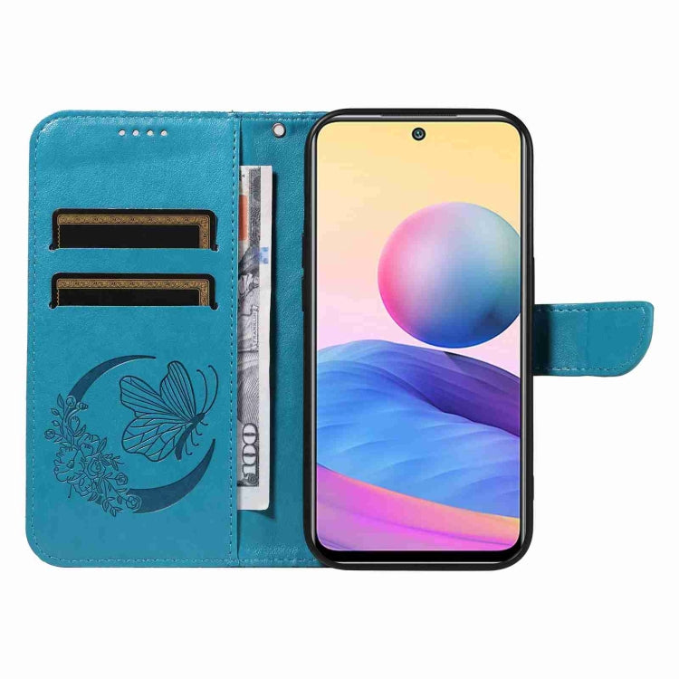 For Xiaomi Poco M3 Pro 5G Swallowtail Butterfly Embossed Leather Phone Case
