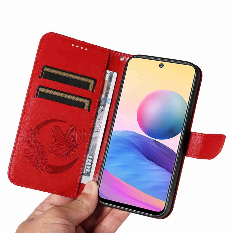 For Xiaomi Poco M3 Pro 5G Swallowtail Butterfly Embossed Leather Phone Case
