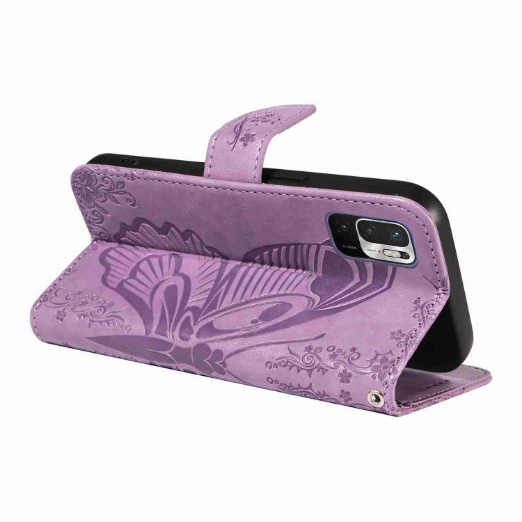 For Xiaomi Poco M3 Pro 5G Swallowtail Butterfly Embossed Leather Phone Case