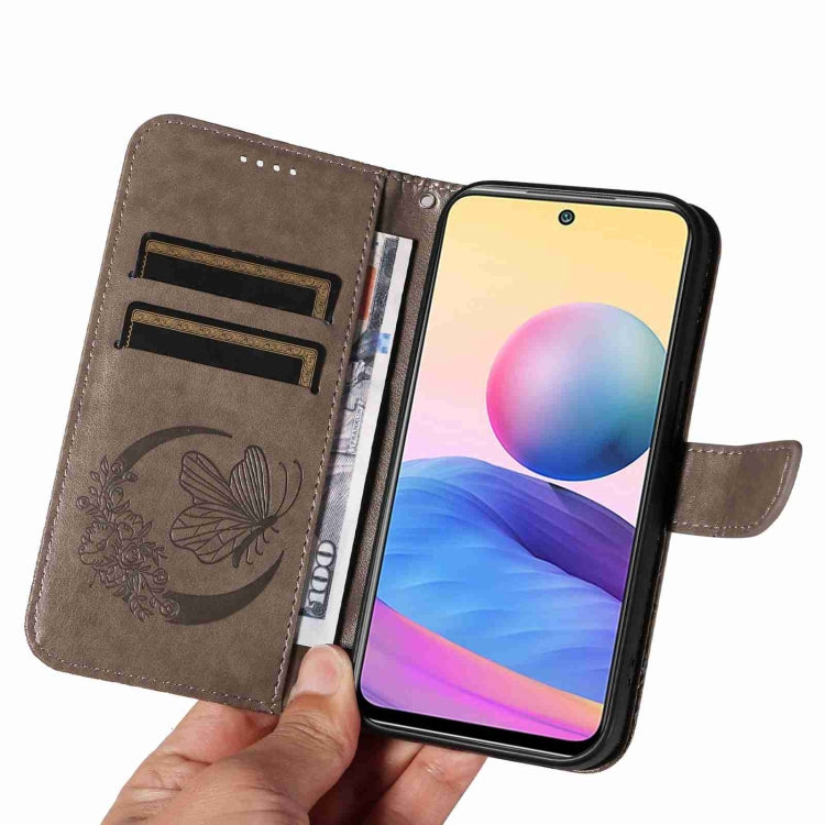 For Xiaomi Poco M3 Pro 5G Swallowtail Butterfly Embossed Leather Phone Case
