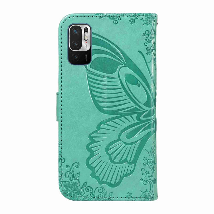 For Xiaomi Poco M3 Pro 5G Swallowtail Butterfly Embossed Leather Phone Case