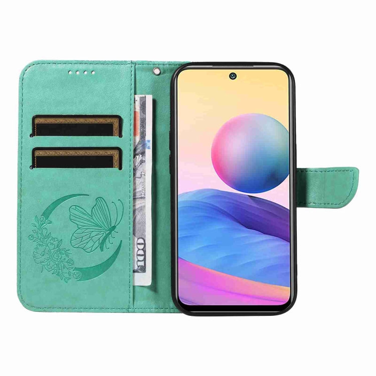 For Xiaomi Poco M3 Pro 5G Swallowtail Butterfly Embossed Leather Phone Case
