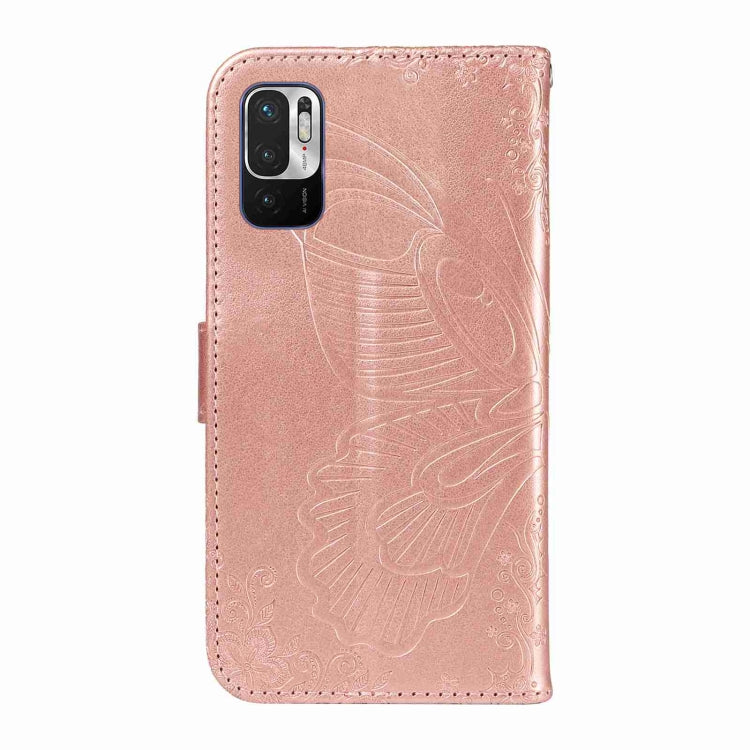 For Xiaomi Poco M3 Pro 5G Swallowtail Butterfly Embossed Leather Phone Case