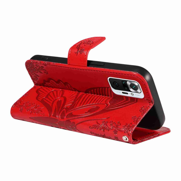 For Xiaomi Redmi Note 10 Pro 4G Swallowtail Butterfly Embossed Leather Phone Case
