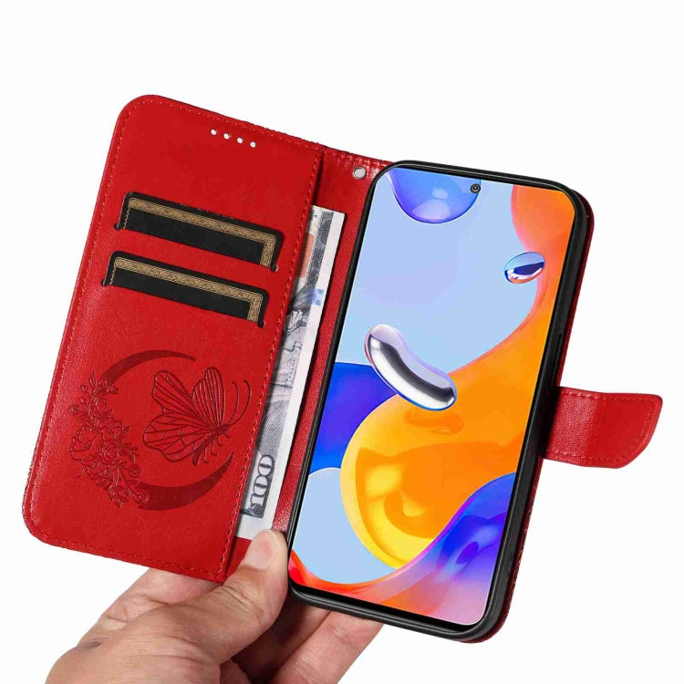 For Xiaomi Redmi Note 11 4G / 11S Swallowtail Butterfly Embossed Leather Phone Case