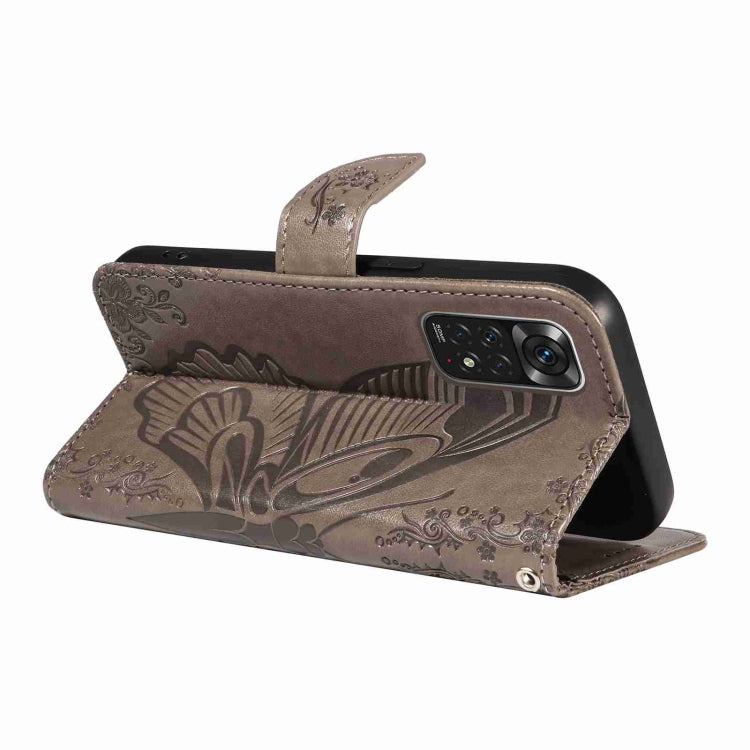 For Xiaomi Redmi Note 11 4G / 11S Swallowtail Butterfly Embossed Leather Phone Case