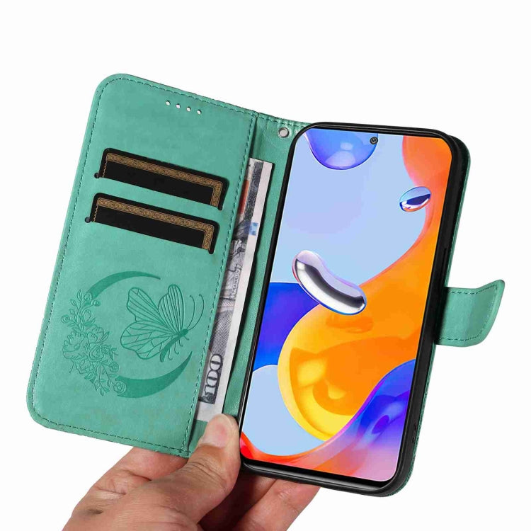 For Xiaomi Redmi Note 11 4G / 11S Swallowtail Butterfly Embossed Leather Phone Case