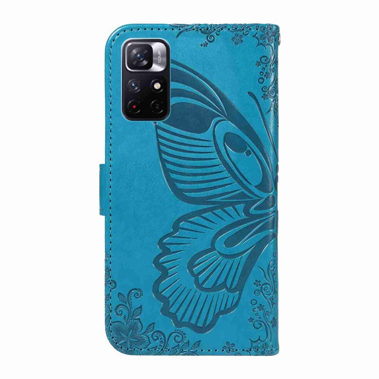 For Xiaomi Poco M4 Pro 5G Swallowtail Butterfly Embossed Leather Phone Case