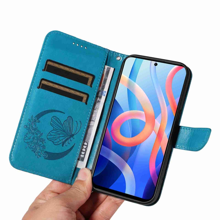 For Xiaomi Poco M4 Pro 5G Swallowtail Butterfly Embossed Leather Phone Case