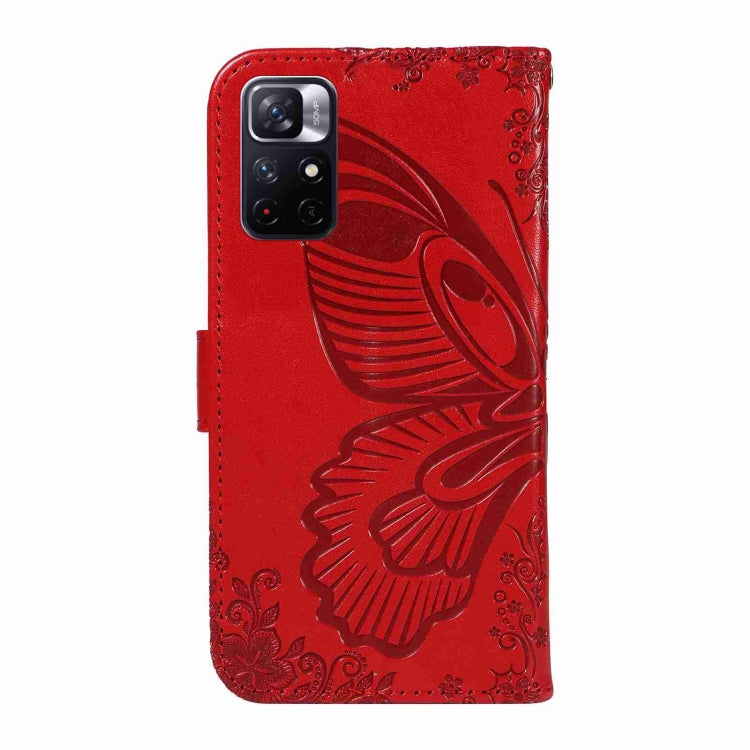 For Xiaomi Poco M4 Pro 5G Swallowtail Butterfly Embossed Leather Phone Case