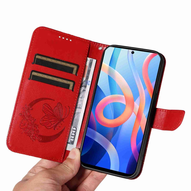 For Xiaomi Poco M4 Pro 5G Swallowtail Butterfly Embossed Leather Phone Case