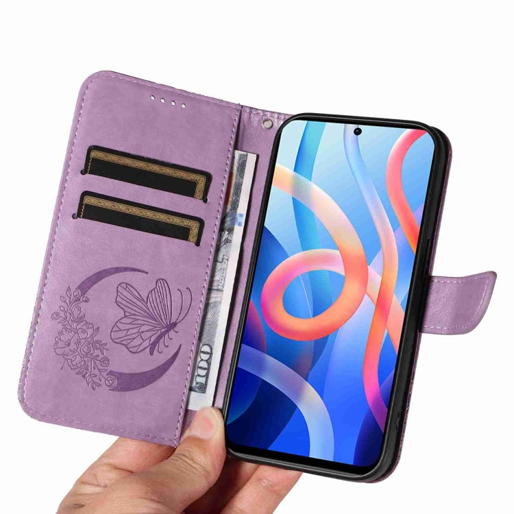 For Xiaomi Poco M4 Pro 5G Swallowtail Butterfly Embossed Leather Phone Case