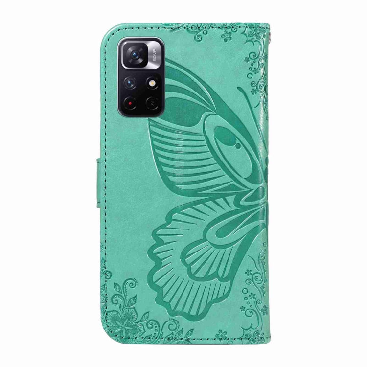 For Xiaomi Poco M4 Pro 5G Swallowtail Butterfly Embossed Leather Phone Case