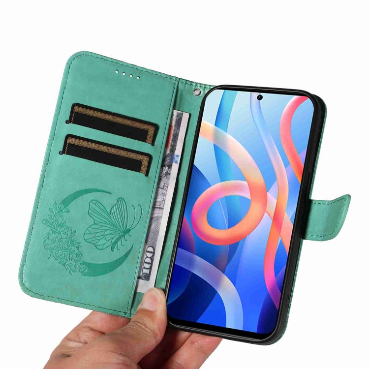 For Xiaomi Poco M4 Pro 5G Swallowtail Butterfly Embossed Leather Phone Case