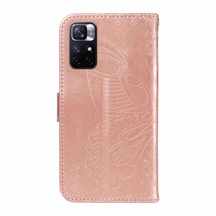 For Xiaomi Poco M4 Pro 5G Swallowtail Butterfly Embossed Leather Phone Case