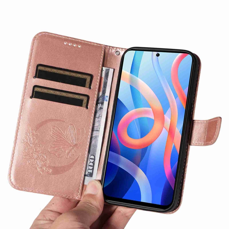 For Xiaomi Poco M4 Pro 5G Swallowtail Butterfly Embossed Leather Phone Case