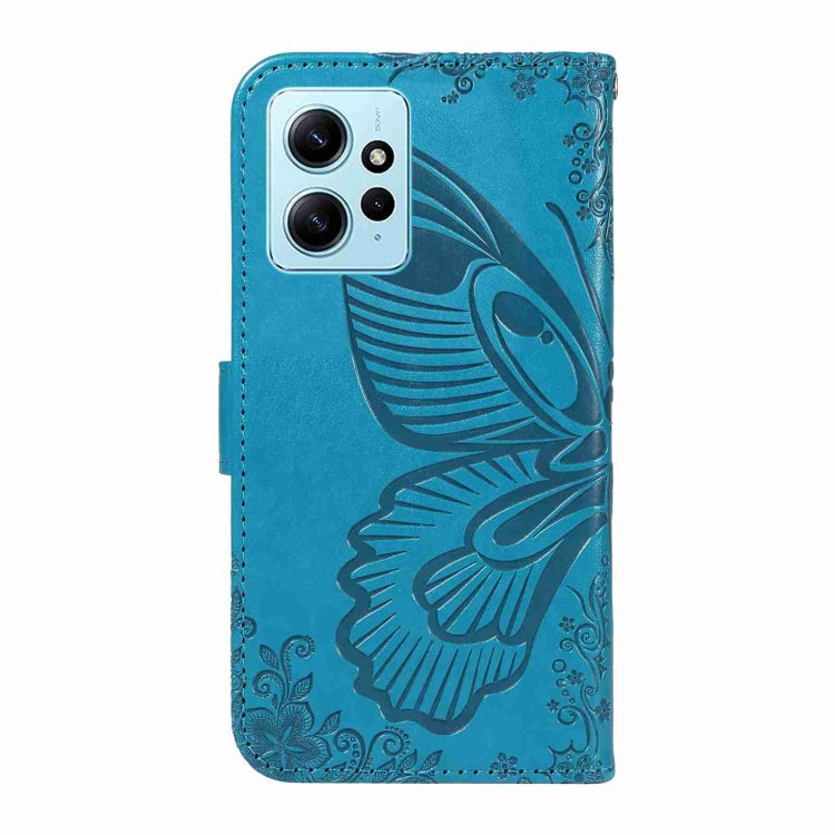 For Xiaomi Redmi Note 12 4G Global Swallowtail Butterfly Embossed Leather Phone Case