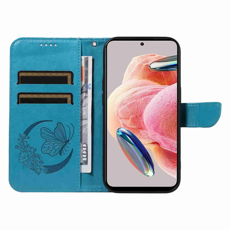 For Xiaomi Redmi Note 12 4G Global Swallowtail Butterfly Embossed Leather Phone Case