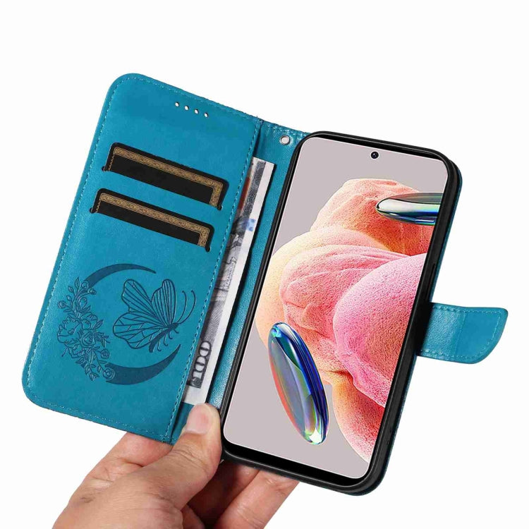 For Xiaomi Redmi Note 12 4G Global Swallowtail Butterfly Embossed Leather Phone Case