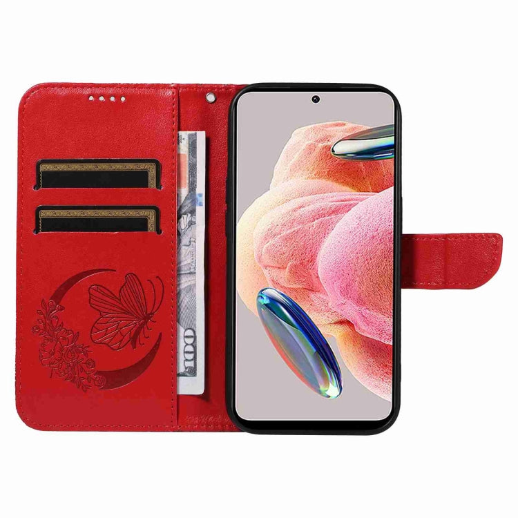 For Xiaomi Redmi Note 12 4G Global Swallowtail Butterfly Embossed Leather Phone Case