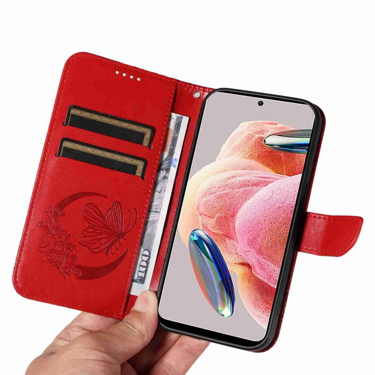 For Xiaomi Redmi Note 12 4G Global Swallowtail Butterfly Embossed Leather Phone Case