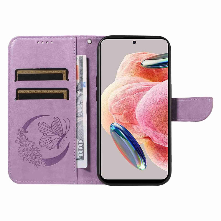 For Xiaomi Redmi Note 12 4G Global Swallowtail Butterfly Embossed Leather Phone Case