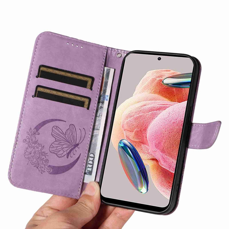 For Xiaomi Redmi Note 12 4G Global Swallowtail Butterfly Embossed Leather Phone Case