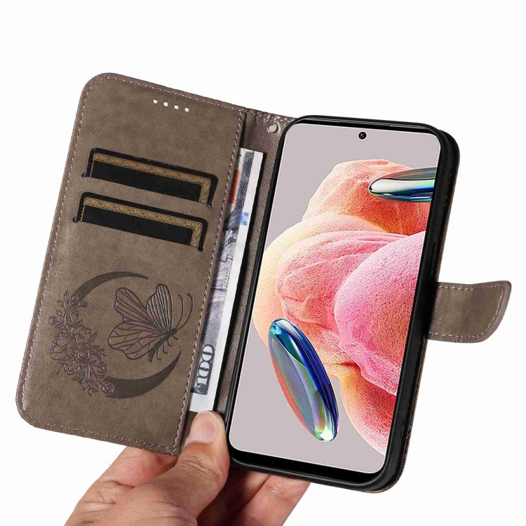 For Xiaomi Redmi Note 12 4G Global Swallowtail Butterfly Embossed Leather Phone Case