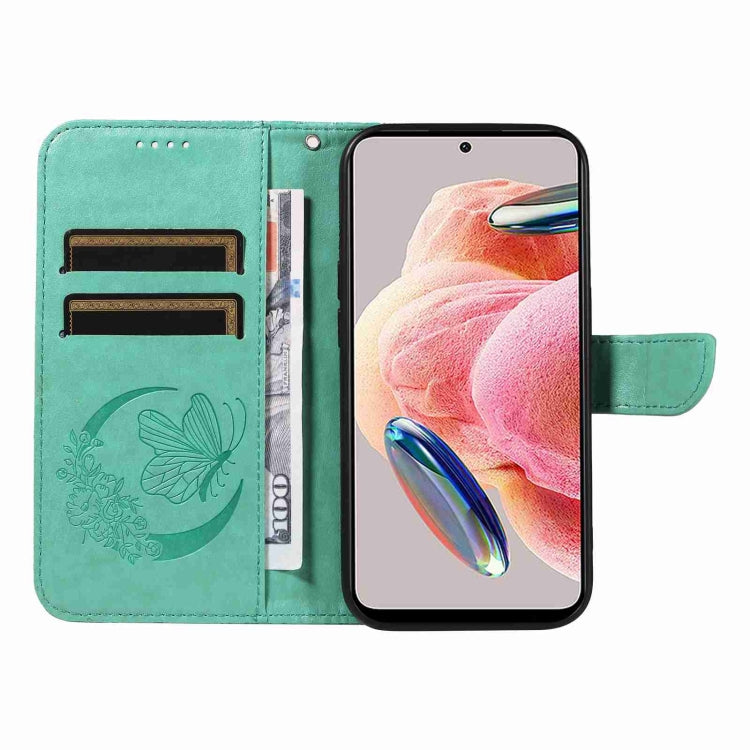 For Xiaomi Redmi Note 12 4G Global Swallowtail Butterfly Embossed Leather Phone Case