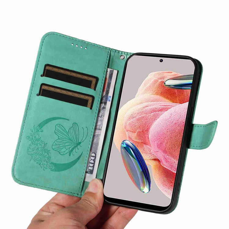 For Xiaomi Redmi Note 12 4G Global Swallowtail Butterfly Embossed Leather Phone Case