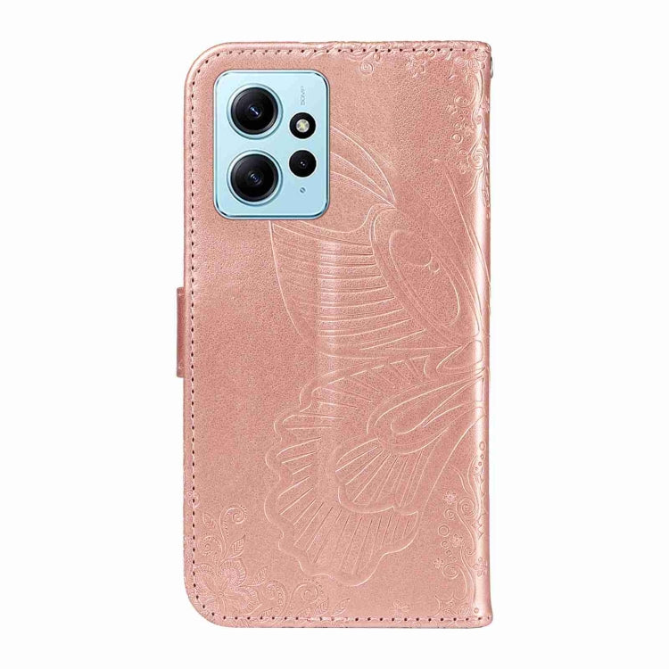 For Xiaomi Redmi Note 12 4G Global Swallowtail Butterfly Embossed Leather Phone Case