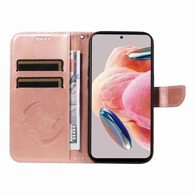 For Xiaomi Redmi Note 12 4G Global Swallowtail Butterfly Embossed Leather Phone Case