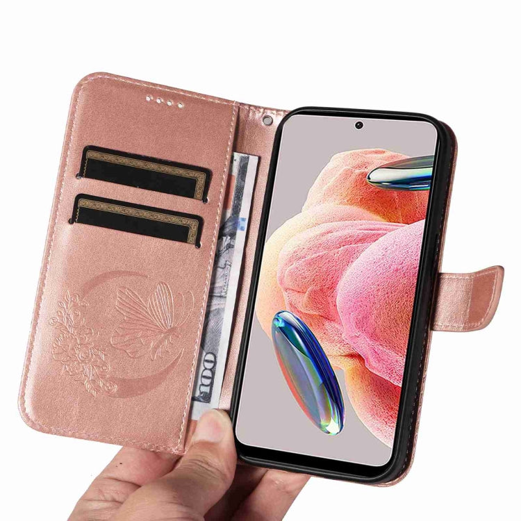 For Xiaomi Redmi Note 12 4G Global Swallowtail Butterfly Embossed Leather Phone Case