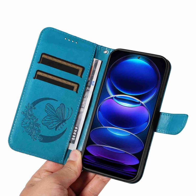 For Xiaomi Redmi Note 12 5G Global Swallowtail Butterfly Embossed Leather Phone Case