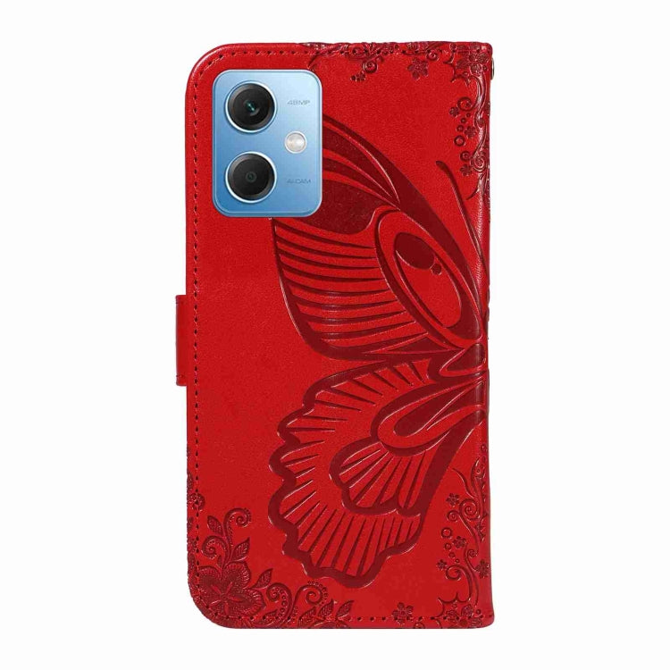 For Xiaomi Redmi Note 12 5G Global Swallowtail Butterfly Embossed Leather Phone Case
