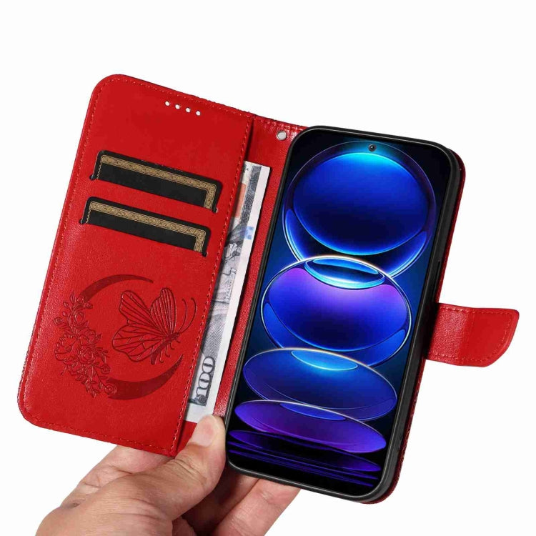 For Xiaomi Redmi Note 12 5G Global Swallowtail Butterfly Embossed Leather Phone Case