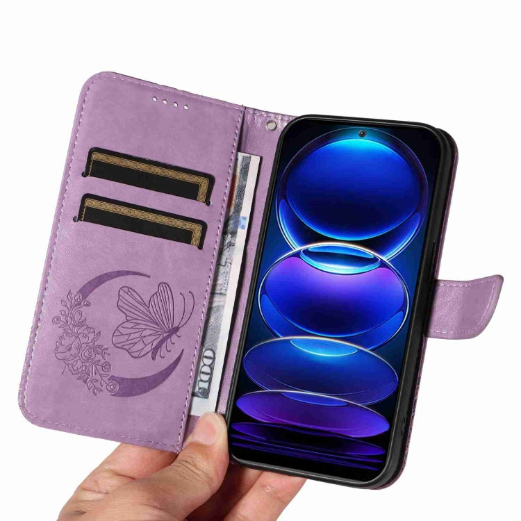 For Xiaomi Redmi Note 12 5G Global Swallowtail Butterfly Embossed Leather Phone Case