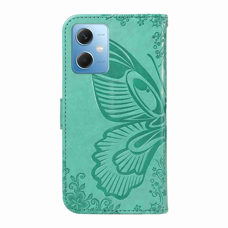 For Xiaomi Redmi Note 12 5G Global Swallowtail Butterfly Embossed Leather Phone Case