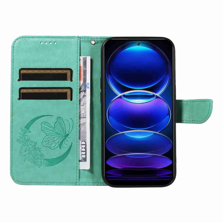 For Xiaomi Redmi Note 12 5G Global Swallowtail Butterfly Embossed Leather Phone Case