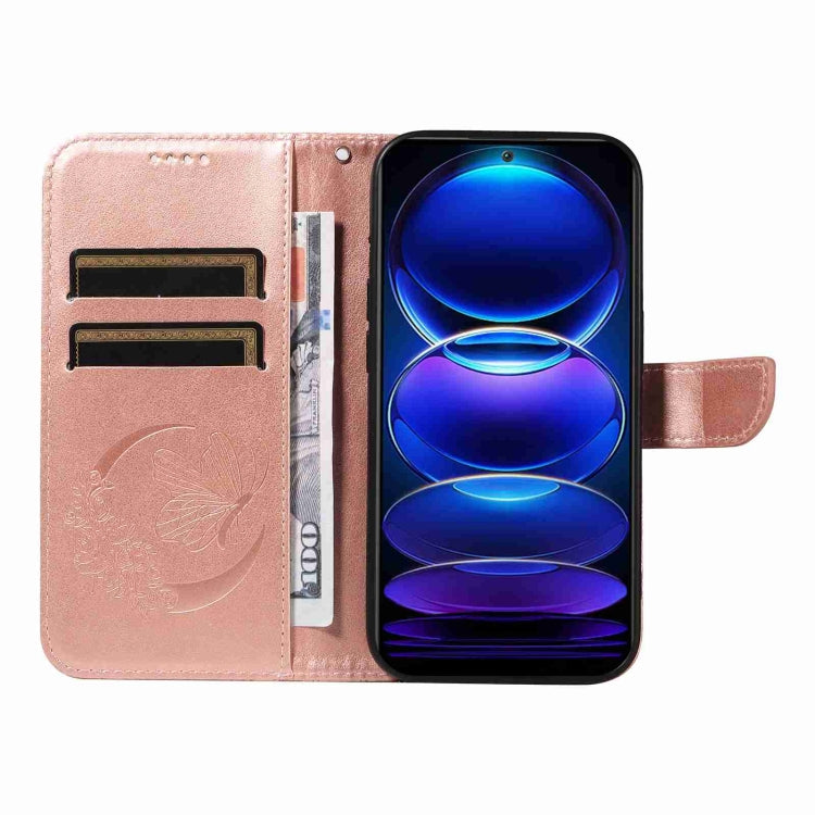 For Xiaomi Poco X5 5G Swallowtail Butterfly Embossed Leather Phone Case