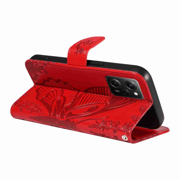 For Xiaomi Redmi Note 12 Pro Speed Swallowtail Butterfly Embossed Leather Phone Case
