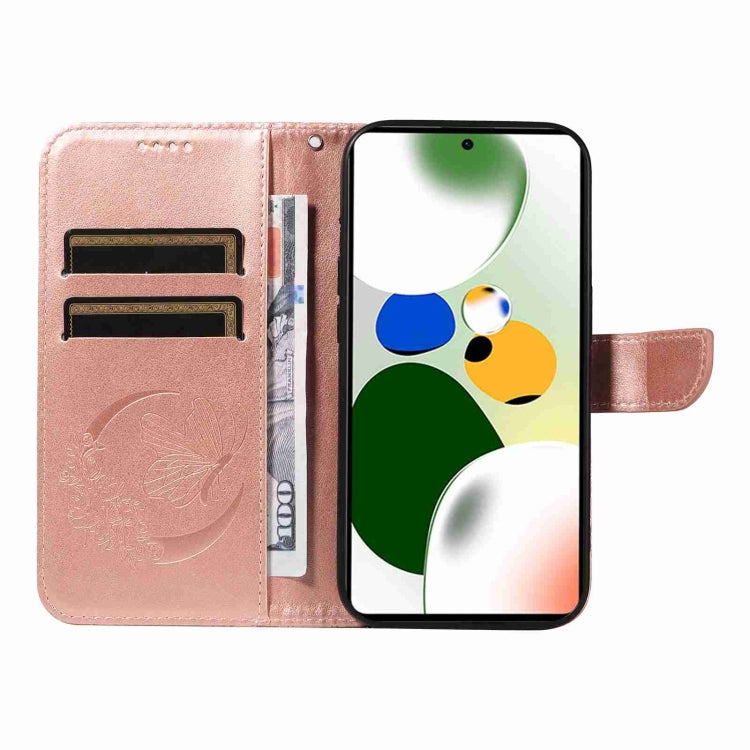 For Xiaomi Poco X5 Pro 5G Swallowtail Butterfly Embossed Leather Phone Case